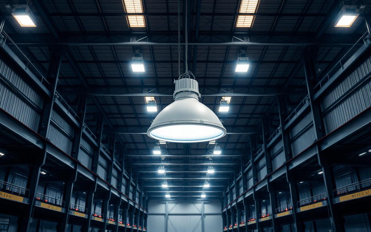 LED průmyslová svítidla ve výrobní hale
